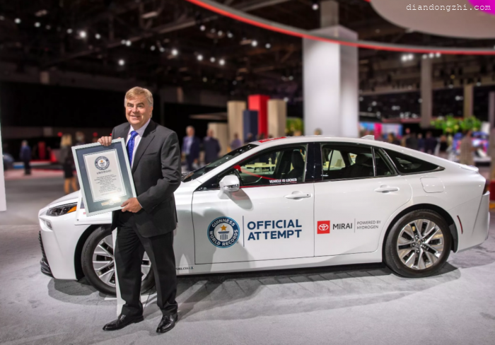 丰田Mirai氢燃料电池车凭借845英里的零排放之旅创吉尼斯世界纪录
