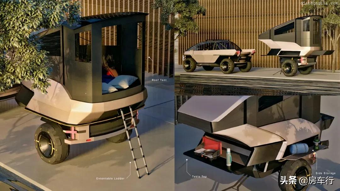 创新电动皮卡房车：车身可一分为二，城市行驶、户外露营轻松搞定
