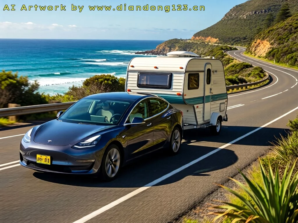 特斯拉 Model 3 拖挂房车穿越澳洲东海岸 续航仅六成